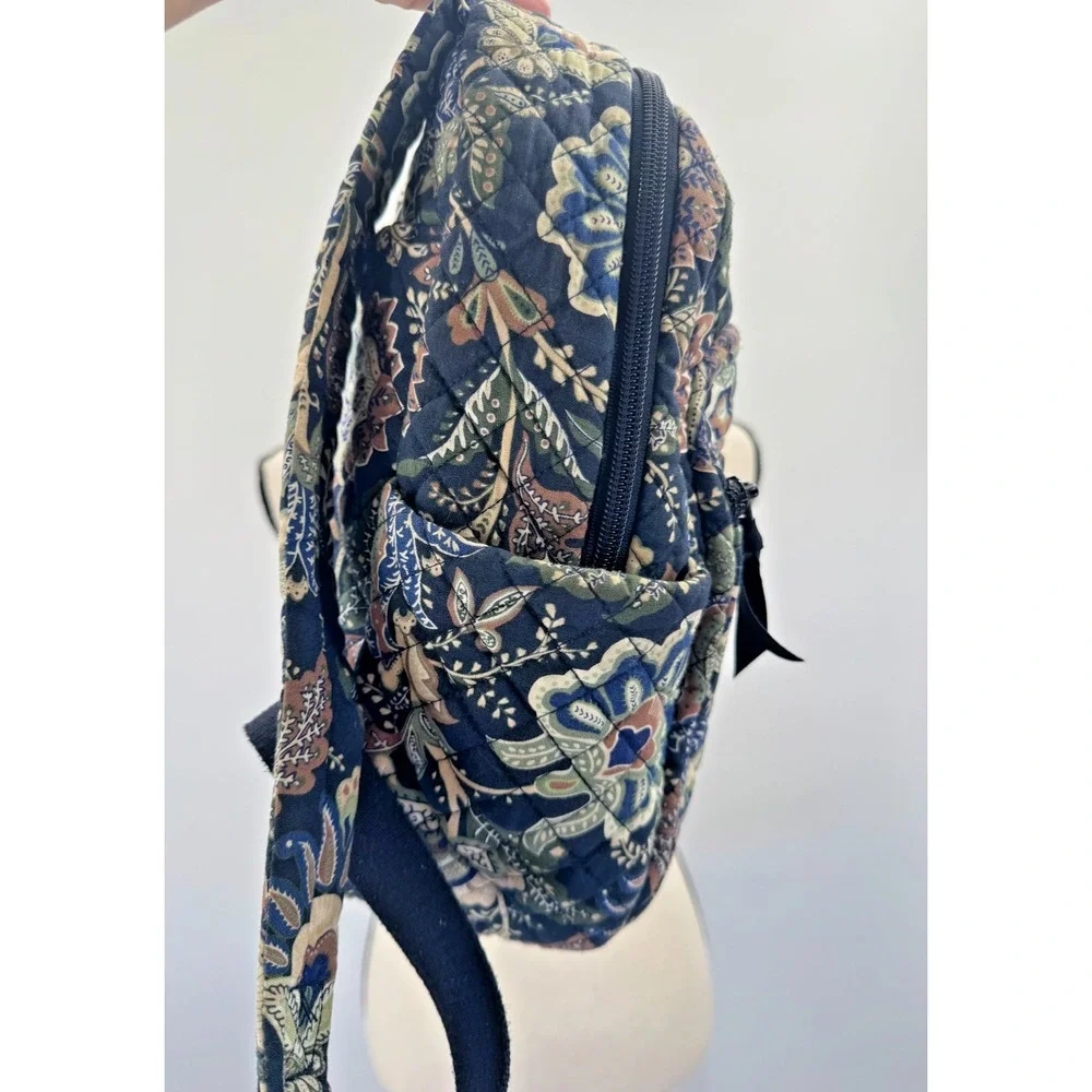 Vera Bradley Java Navy Camo Floral Paisley Small Quilted Backpack Retired Travel